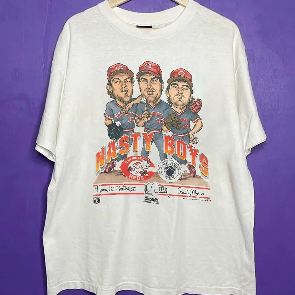 Vintage 1990 Cincinnati Reds Nasty Boys Baseball Shirt tee